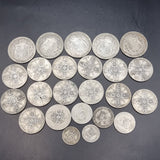 Collection of Pre 47 silver coins. Half Crowns, Shillings, Florin and Six Pence Coins