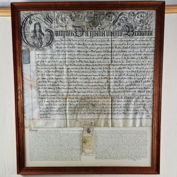 Antique 18th Century George I Velham Deed. British Museum Translation.