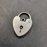 Two Vintage Silver Padlock Locket Love Heart Pendants 1975 and 1977 by LC