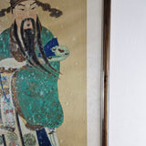 Large Antique Vintage Chinese Ancestor or Diety Watercolour On Paper