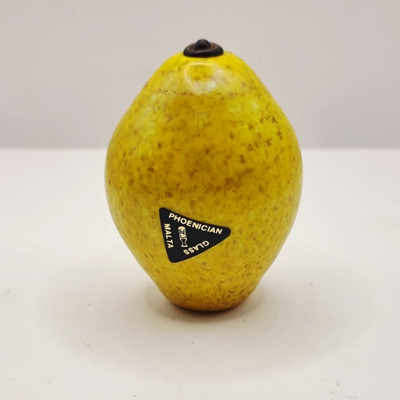 Vintage Phoenician Glass Paperweight Malta Lemon