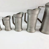 Set of 7 Etain 90 Pewter Measures From A Litre to A Centilitre.