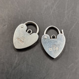 Two Vintage Silver Padlock Locket Love Heart Pendants 1975 and 1977 by LC