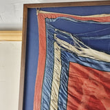 Rare Antique Mid 19th Century Silk Greece Royal Standard Flag