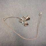 Vintage Silver Necklace and Bells Pendant.