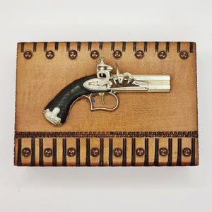 Vintage Novelty Joseph Egg Double Barrelled Pistol Cigarette Box