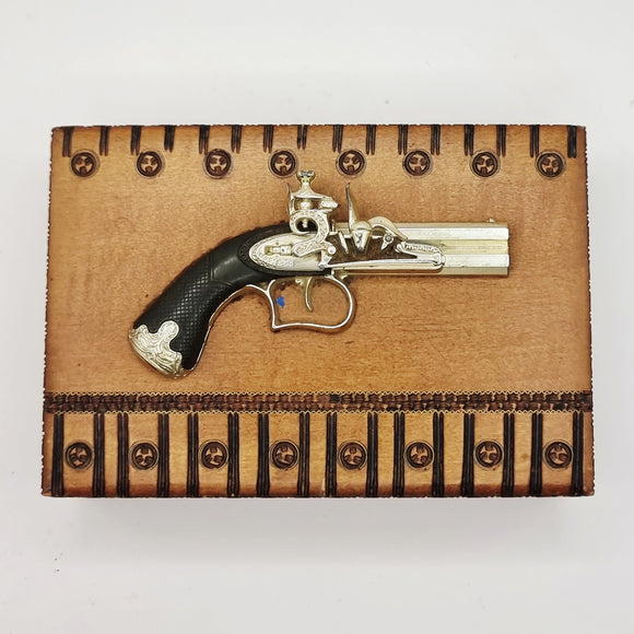 Vintage Novelty Joseph Egg Double Barrelled Pistol Cigarette Box