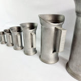 Set of 7 Etain 90 Pewter Measures From A Litre to A Centilitre.