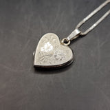Vintage Silver Love Heart Locket on Silver Chain