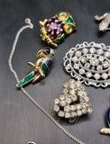 Collection Joblot Costume Jewellery Enamel Marcasite Brooches Pendant Animals