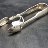 Antique 1824 Glasgow Silver Sugar Tongs Shell Pattern