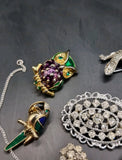 Collection Joblot Costume Jewellery Enamel Marcasite Brooches Pendant Animals