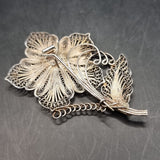 Vintage Collection of Four Silver Floral/ Flower Brooches