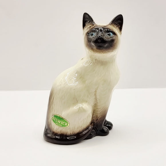 Vintage Beswick Siamese Cat porcelain figurine