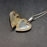 Vintage Silver Love Heart Locket on Silver Chain