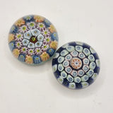 Two Vintage Millefiori Glass Paperweights.