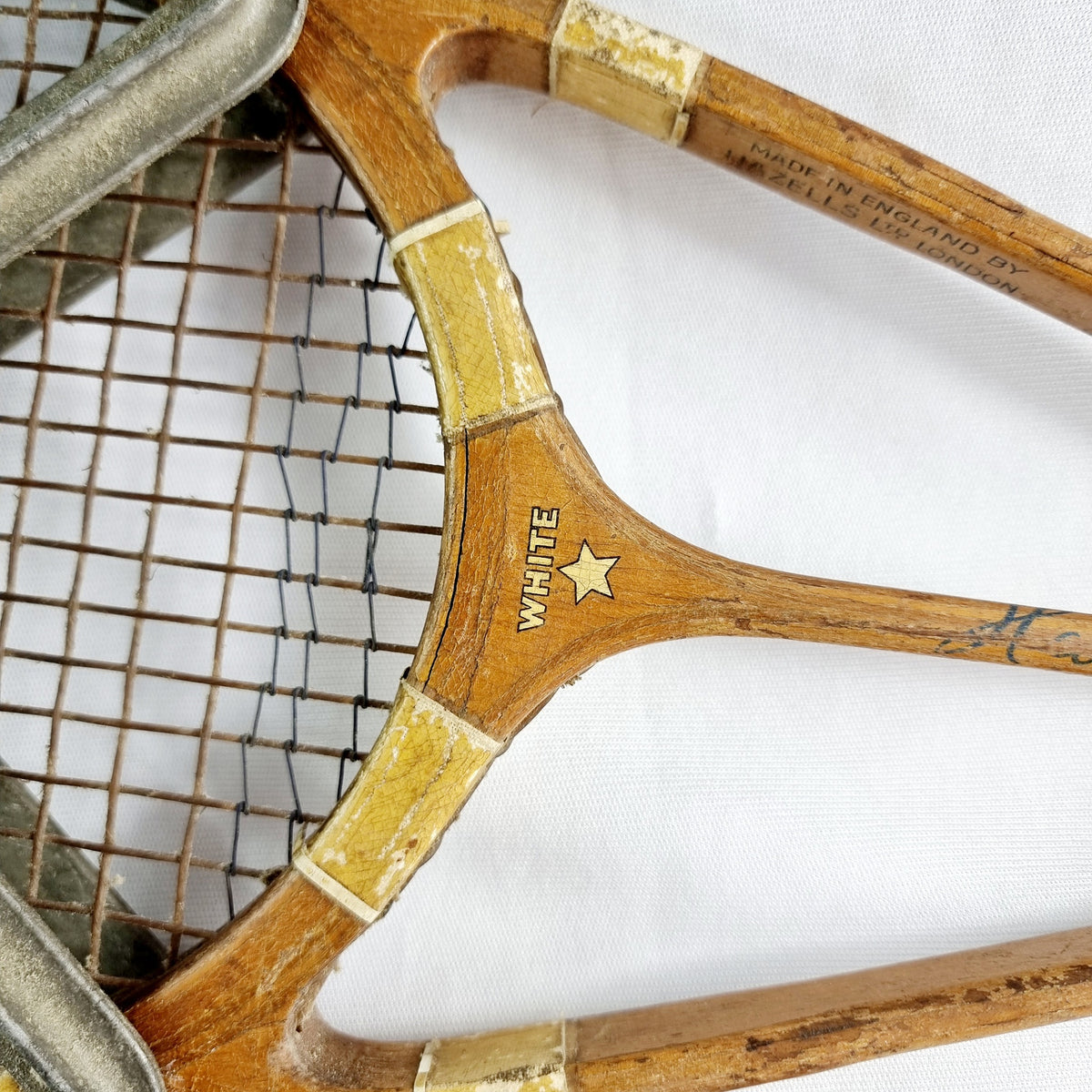 Rare Vintage Hazells Streamline White Star Tennis Racket