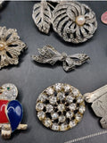 Collection Joblot Costume Jewellery Enamel Marcasite Brooches Pendant Animals