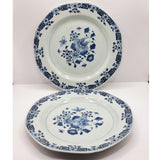 Antique Pair of Chinese Blue and White Plates
