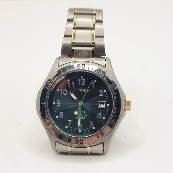 Vintage Seiko Solar Titanium 100m Gents Wristwatch