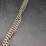 Vintage Silver Squared Curb Link Necklace 46cm 18 inches