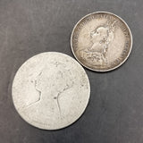Silver Gothic Head Florin and Silver 1887 Shilling