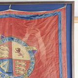 Antique Mid 19th Century Silk Royal Standard Flag Royal Coat of Arms