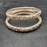 Pair of Vintage Silver and Enamel Eastern Bangles