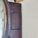 Antique Mahogany Single Fusee Brass Inlaid Wall Clock by John J. Mills