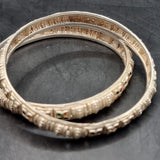 Pair of Vintage Silver and Enamel Eastern Bangles