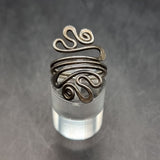 Vintage Silver Wired Squiggle Designed Ring Size N.