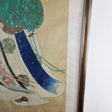 Large Antique Vintage Chinese Ancestor or Diety Watercolour On Paper