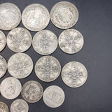 Collection of Pre 47 silver coins. Half Crowns, Shillings, Florin and Six Pence Coins