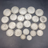 Collection of Pre 47 silver coins. Half Crowns, Shillings, Florin and Six Pence Coins