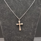 Vintage Silver Cross Pendant on Necklace
