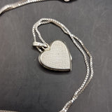 Vintage Silver Love Heart Locket on Silver Chain