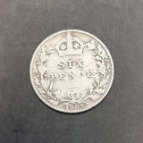 1854 Half Penny, 1887 Jubilee Head Shilling and 1902 Silver Six Pence coins