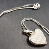 Vintage Silver Love Heart Locket on Silver Chain