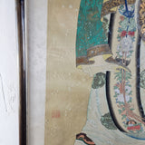 Large Antique Vintage Chinese Ancestor or Diety Watercolour On Paper
