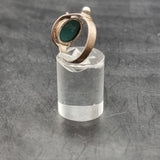Vintage Turquoise and Pearl Silver Ring Size M