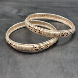 Pair of Vintage Silver and Enamel Eastern Bangles