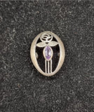 Vintage Kit Heath Amethyst 925 Silver Art Nouveau Brooch