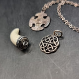 Three Silver Vintage Pendants. Two of Celtic Design, another Tooth Design