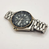Zeon Water Resistant Quartz Black Bezel Black Face Gents Wristwatch