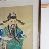 Large Antique Vintage Chinese Ancestor or Diety Watercolour On Paper