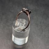 Vintage Two Stone Cross Over Silver Ring. Size 0/M