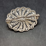 Two Vintage Silver Flower Pendants with a Silver Plated Brooch