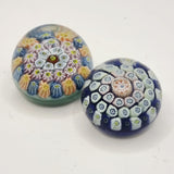 Two Vintage Millefiori Glass Paperweights.