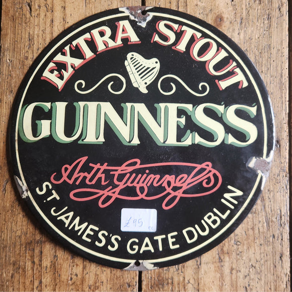 Vintage style enamel Guinness beer enamel wall plaque