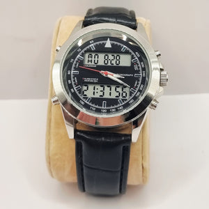 Large Gents dual Analogue and Digital Wristwatch Chronograph Calender Alarm Quartz